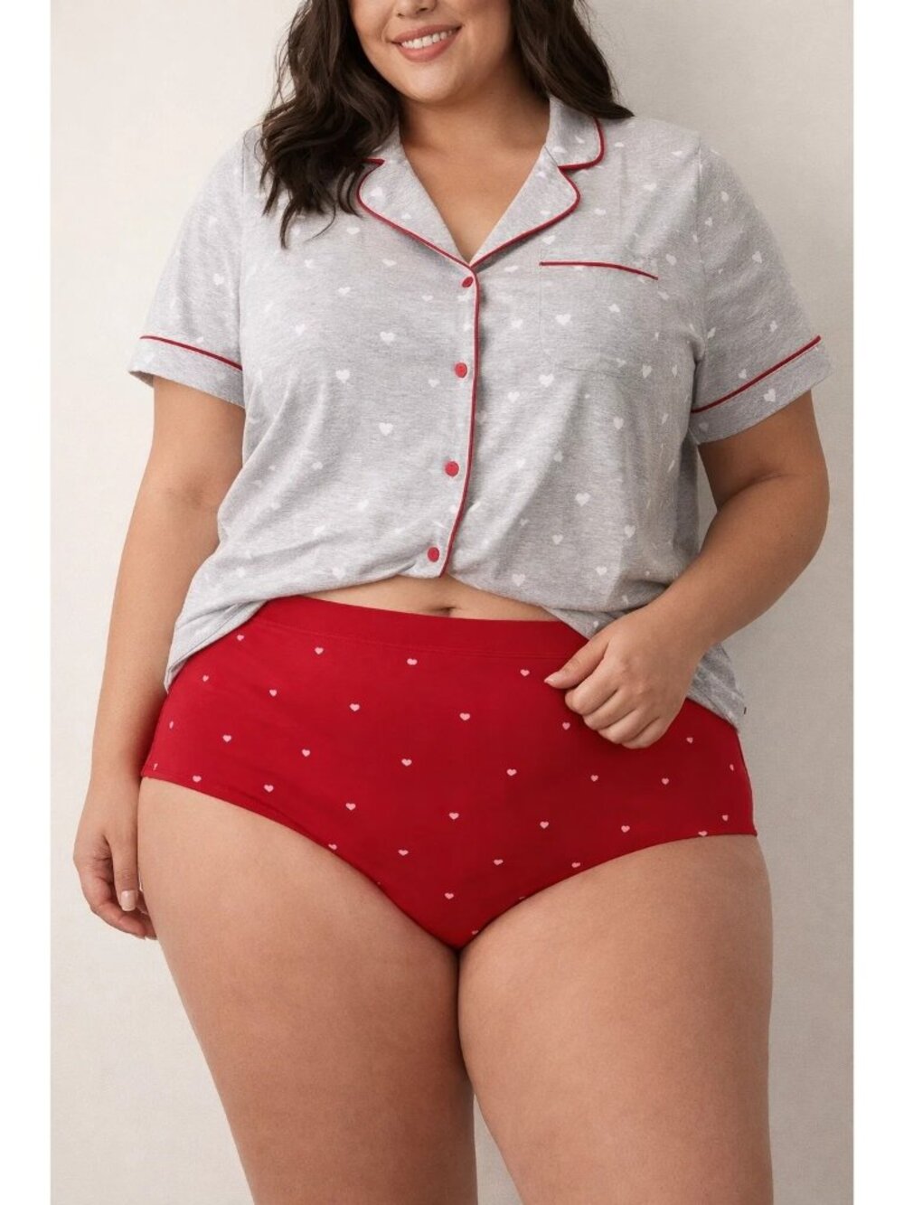 Auden Red Heart size 4X (28-30) NEW Invisible Edge No-show Brief Panty